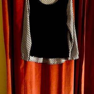Black and white polka dot blouse